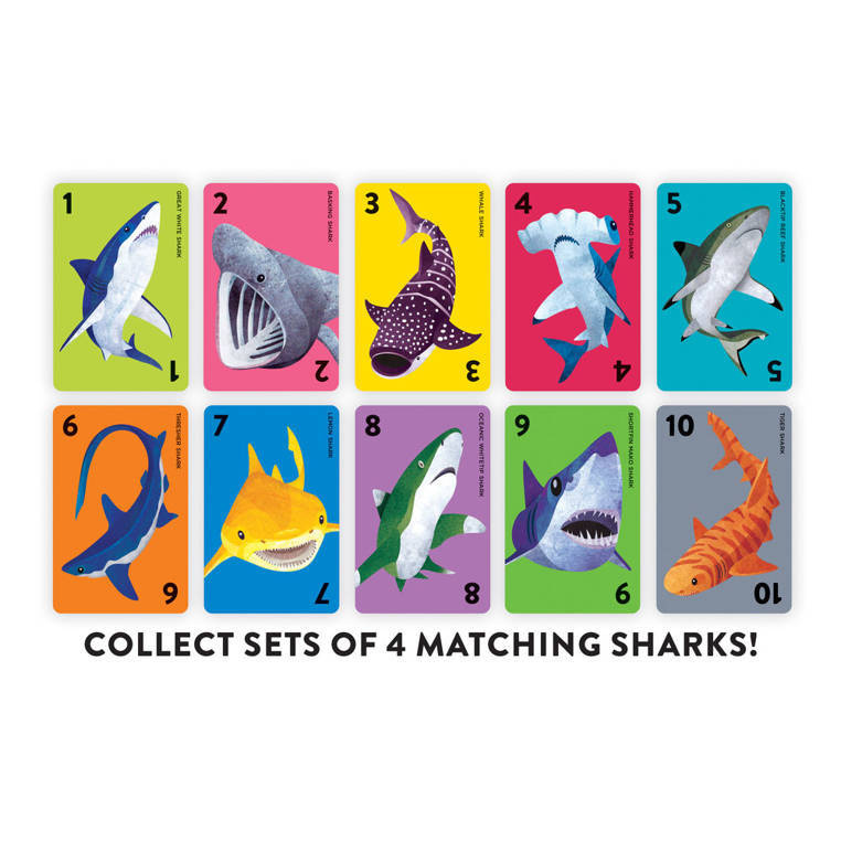 Go Shark! – ilustracje rekinów na kartach do gry