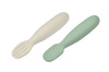Zestaw 2 silikonowych łyżeczek-gryzaków Sage green/velvet grey 4 m+, Beaba