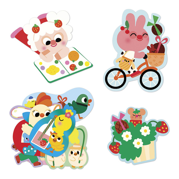 Zestaw kreatywny - książeczka z naklejkami Wiosna, dla dzieci, 18 m+, Janod