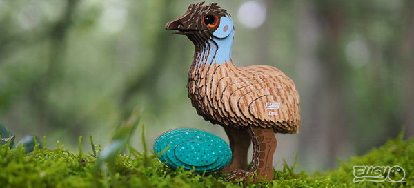 Układanka Puzzle 3D Emu - zestaw kreatywny dla dzieci 6 lat+, Eugy