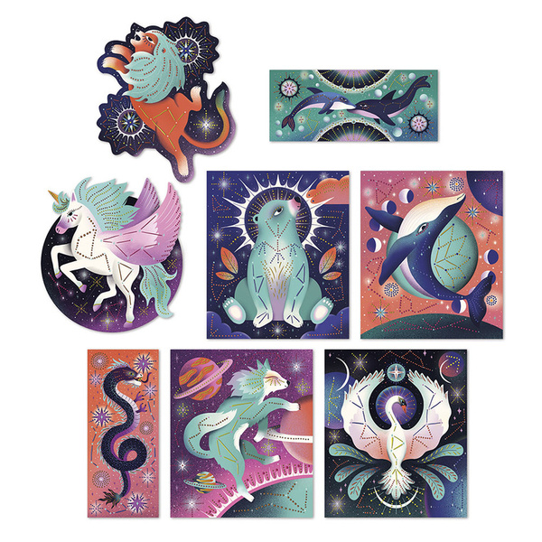 Zestaw kreatywny do malowania Kosmiczne zwierzęta, dla dzieci, 8 lat+, Janod