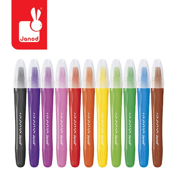 Zestaw kreatywny - Kredki żelowe 10 kolorów, dla dzieci, 3 lata+, Janod