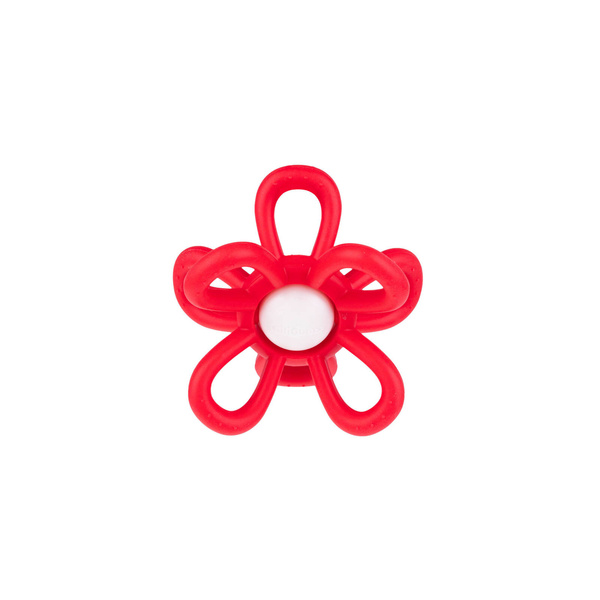 Grzechotka Gryzak silikonowy Kwiatek uspokajający czerwony 3m+, Giligums