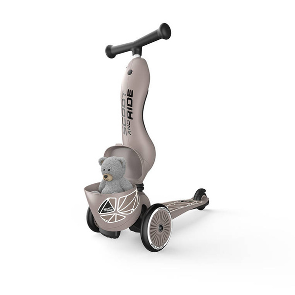 Scoot and Ride HK1 Lifestyle 2w1 jeździk i hulajnoga dla dzieci 1-5 lat, kolor: Brown Lines