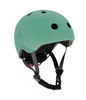 Zestaw: Scoot and Ride Kask dla dzieci 3+ rozm. S-M, kolor: Forest + ochraniacze rozm. S, kolor: Ash