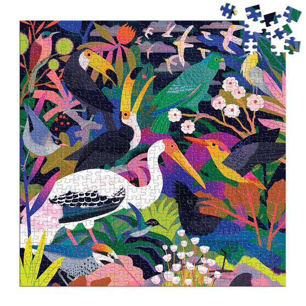 Puzzle rodzinne świecące w ciemności Ptaki 500 elementów 8+, Mudpuppy