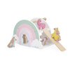 Drewniany domek jednorożców z 5 akcesoriami - zestaw dla dzieci 18m+, Janod