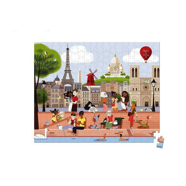 Puzzle w walizce Paryż 200 elementów 7+, Janod