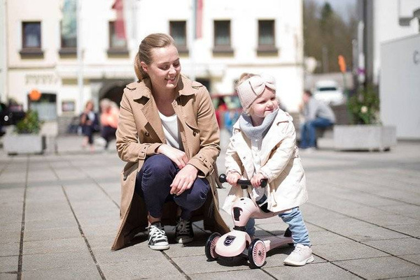 Scoot and Ride HK1 2w1 jeździk i hulajnoga dla dzieci 1-5 lat, kolor: Rose