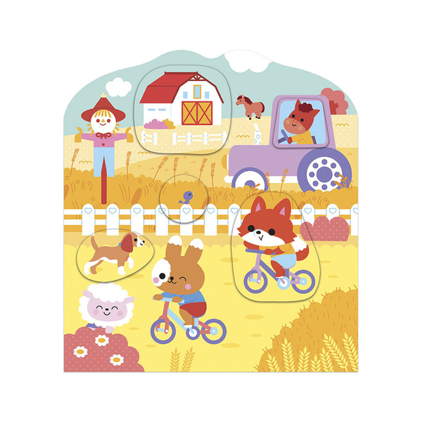 Zestaw kreatywny - książeczka z naklejkami Wieś, dla dzieci, 18 m+, Janod