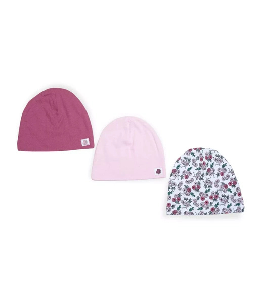 Sinsay Czapka dziewczęca z motywem kwiatowym i gładkie, 3-pak