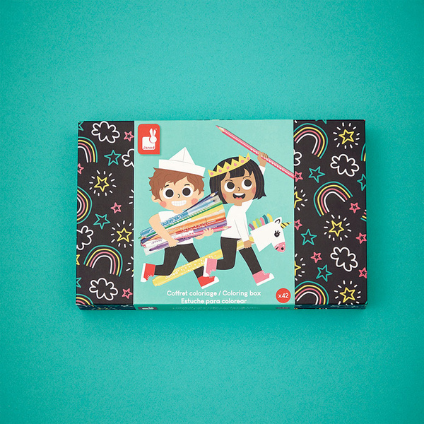 Zestaw kreatywny - Przybory do kolorowania, kredki, flamastry, 3 lata+, Janod