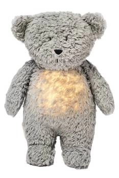 Moonie, Szumiący miś organic z lampką LED, kolor: Mineral Grey
