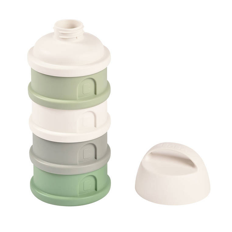 Pojemniki na mleko w proszku Beaba cotton white sage green