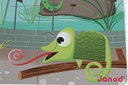 Puzzle sensoryczne 20 elementów Wycieczka do zoo, Janod