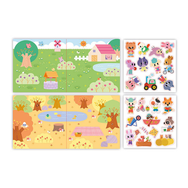 Zestaw kreatywny Grube naklejki wielokrotnego użytku My arts & crafts 2+, Janod