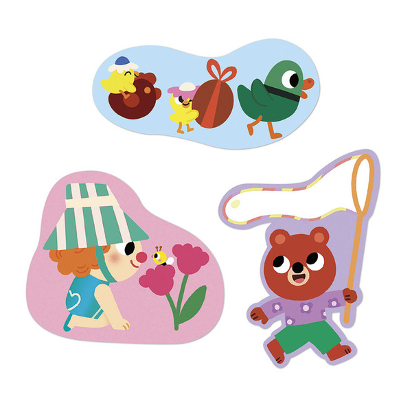 Zestaw kreatywny - książeczka z naklejkami Wiosna, dla dzieci, 18 m+, Janod