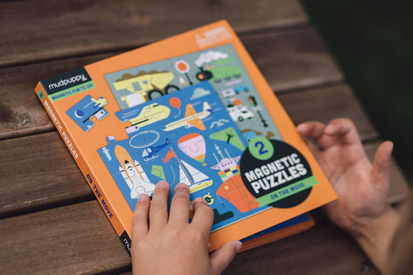 Puzzle magnetyczne 2w1 Środki transportu 20 elementów 4+, Mudpuppy