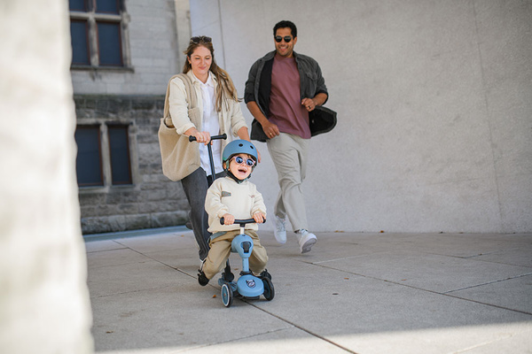 Scoot and Ride HK1 Push and Go 2w1 jeździk i hulajnoga dla dzieci 1-5 lat, kolor: Steel