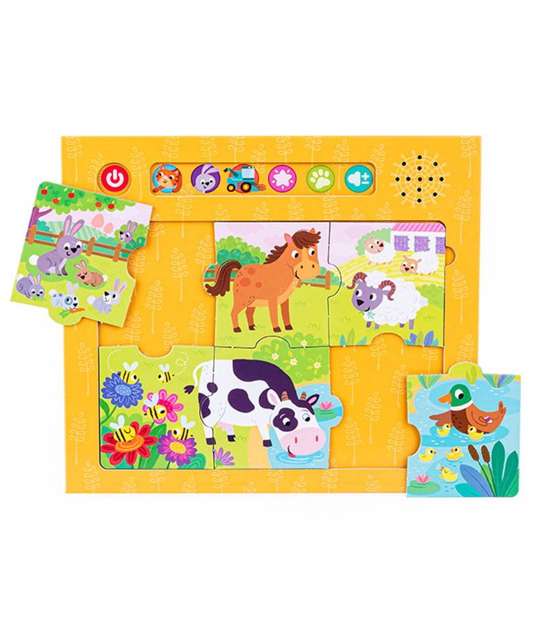 Puzzle edukacyjne Dumel Discovery kolorowe dźwiękowe wieś