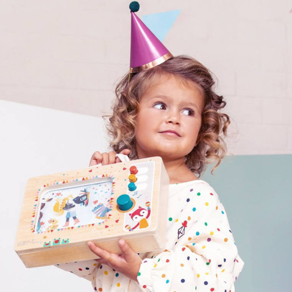 Drewniana animowana pozytywka Telewizor 10 m+, Lilliputiens