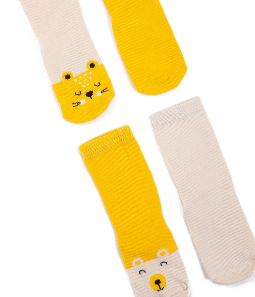 Kappahl Skarpetki chłopięce z motywem misiów i kotków, 4-pak