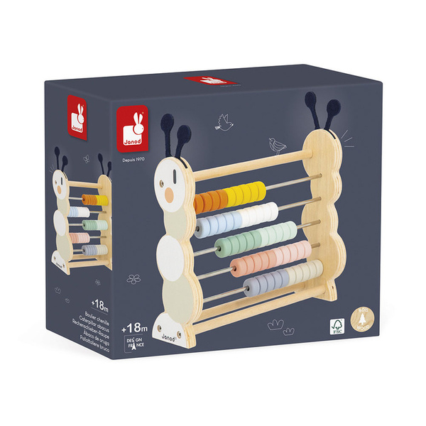 Zabawki drewniane - liczydło Gąsienica Sweet Cocoon, 18 m+, Janod