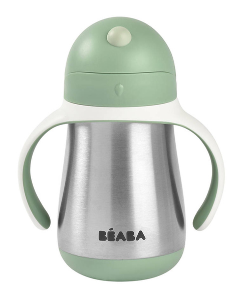 Bidon termiczny termobutelka ze słomką 250 ml Sage green, Beaba