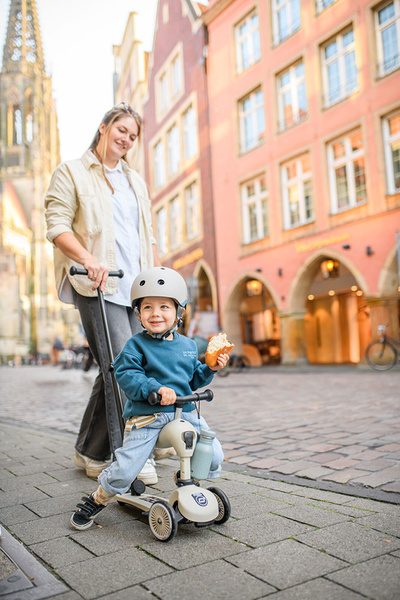 Scoot and Ride HK1 Push and Go 2w1 jeździk i hulajnoga dla dzieci 1-5 lat, kolor: Ash