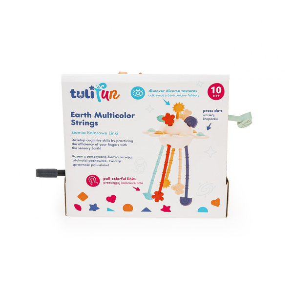 Zabawka sensoryczna dla dzieci - Ziemia Kolorowe Linki, 10 m+, Tuli Fun, Dumel