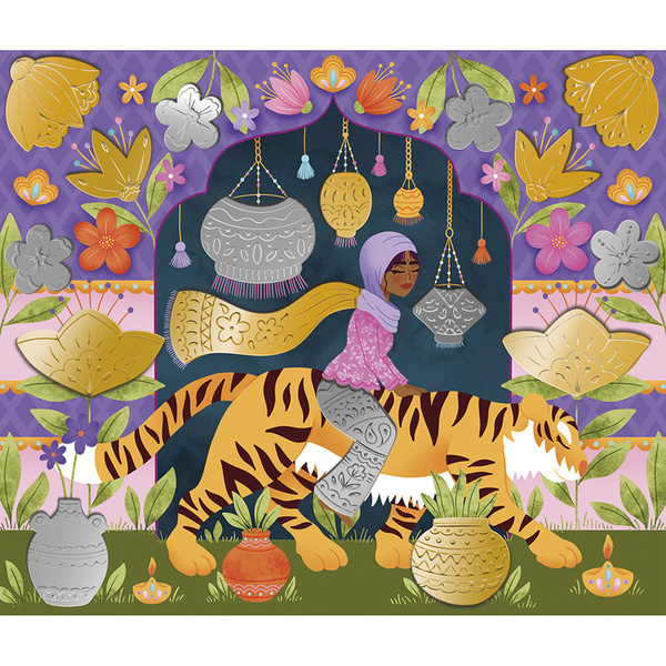 Zestaw kreatywny Metalowe naklejki do wytłaczania Bollywood dla dzieci 7 lat+, Janod