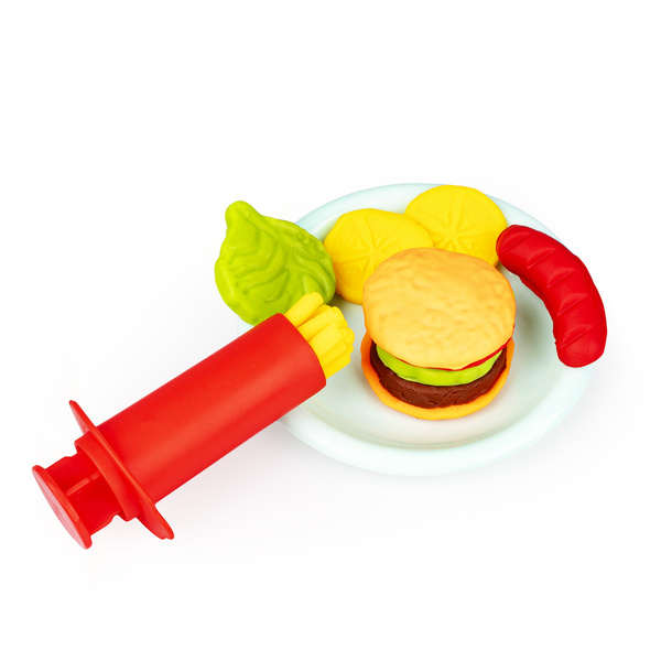 Ciastolina Burger Grill - zestaw 12 szt., dla dzieci, 3 lata+, Scentos