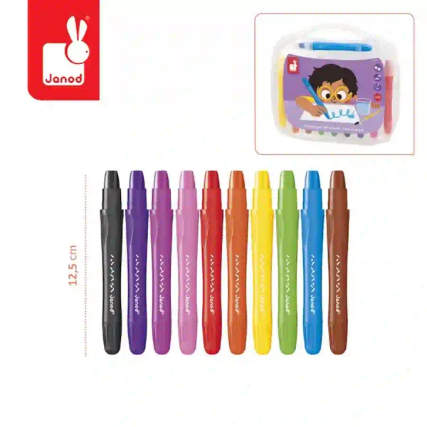 Zestaw kreatywny - Kredki żelowe 10 kolorów, dla dzieci, 3 lata+, Janod