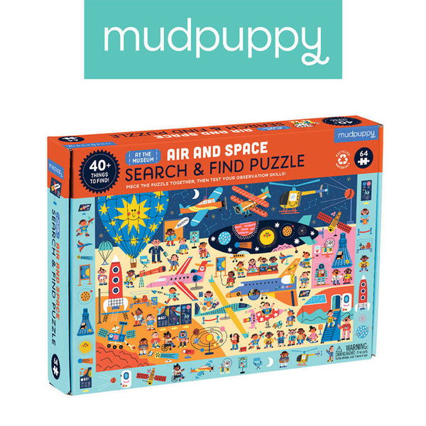 Puzzle obserwacyjne Muzeum Lotnictwa i Kosmosu 64 elementy 4+, Mudpuppy
