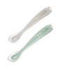 Zestaw 2 łyżeczek silikonowych w podróżnym etui 4 m+ Sage Green, Beaba
