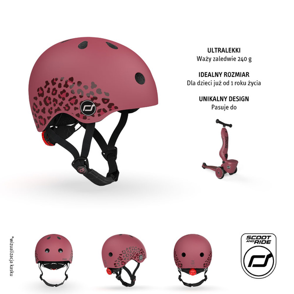 Scoot and Ride Kask dla dzieci 1-5 lat rozm. XXS-S, kolor: Wildcat