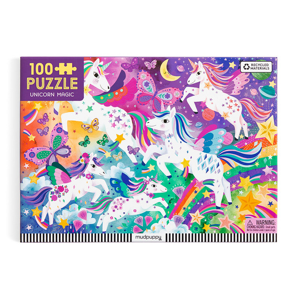 Puzzle - układanka Magiczne jednorożce 100 elementów, dla dzieci, 5+, Mudpuppy