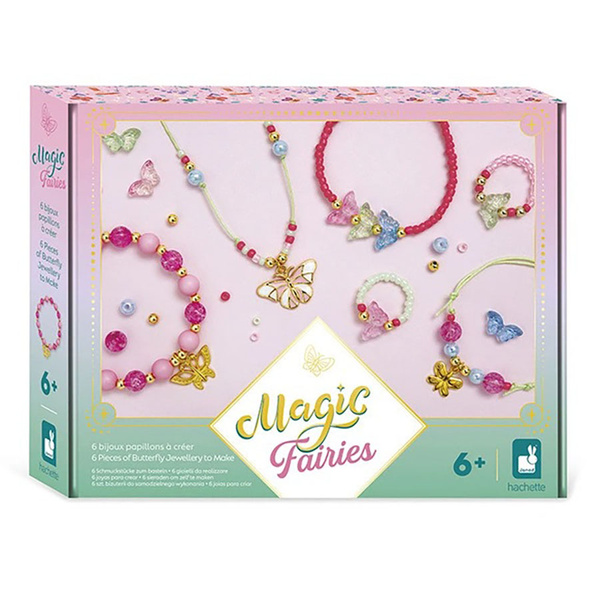 Zestaw kreatywny do tworzenia biżuterii z motylami Wróżki, dla dzieci 6 lat+, Janod