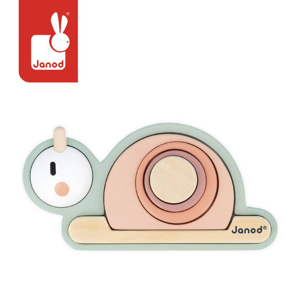 Drewniana układanka sensoryczna Ślimak Sweet Cocoon 12 m +, Janod