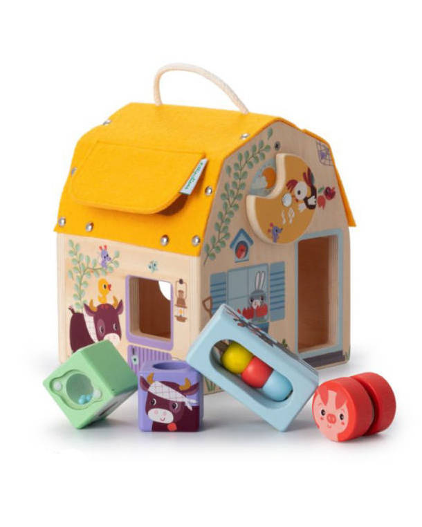 Drewniany domek dźwiękowy Farma Lilliputiens - zabawka edukacyjna 12m+