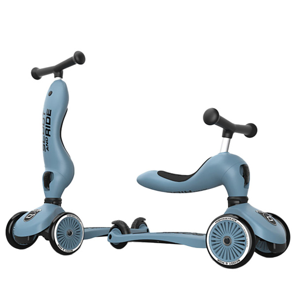 Scoot and Ride HK1 2w1 jeździk i hulajnoga dla dzieci 1-5 lat, kolor: Steel