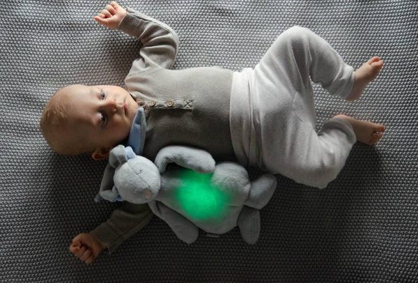 Moonie, Szumiący króliś z lampką LED, kolor: Sky