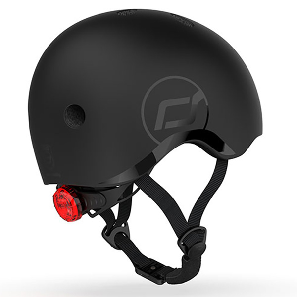 Zestaw: Scoot and Ride Kask dla dzieci 1-5 lat rozm. XXS-S, kolor: Black (czarny) + ochraniacze rozm. XXS