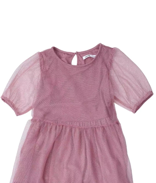 Sinsay Sukienka babydoll z tiulem i brokatem