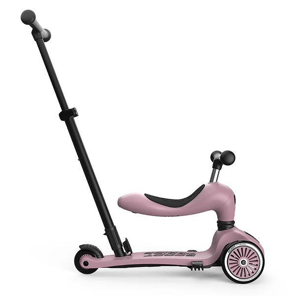 Zestaw: Scoot and Ride HK1 Push and Go 2w1 jeździk i hulajnoga dla dzieci 1-5 lat, kolor: Wildberry + ochraniacze rozm. XXS