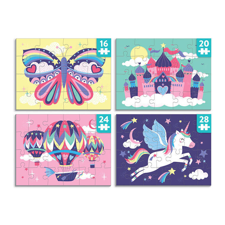 Puzzle progresywne Magia jednorożców Mudpuppy – kolorowe ilustracje jednorożców