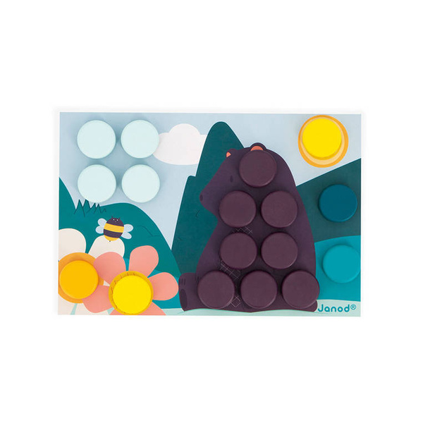 Układanka pierwsza drewniana mozaika 2+, Janod