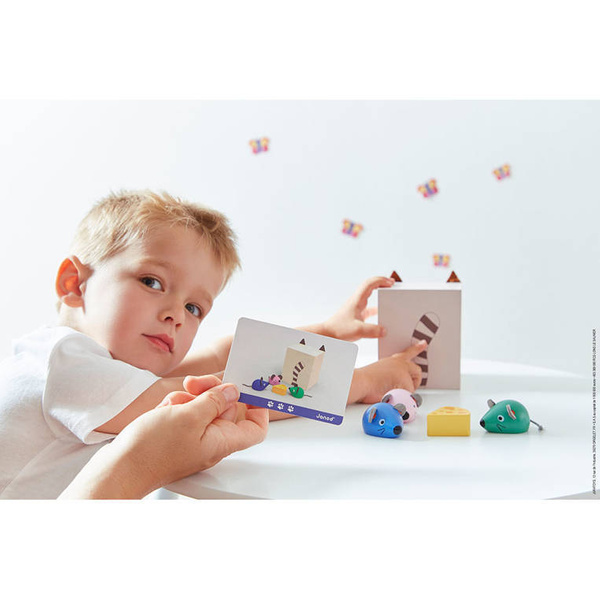 Drewniana układanka Orientacja w przestrzeni Kot i mysz 3+, Janod