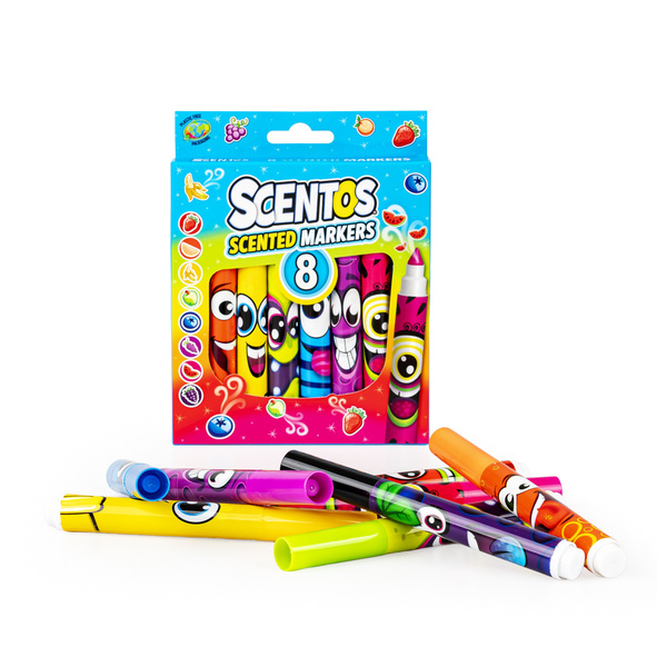 Pachnące Markery - Śmieszne Minki, zestaw 8 szt., 3 lata+, Scentos