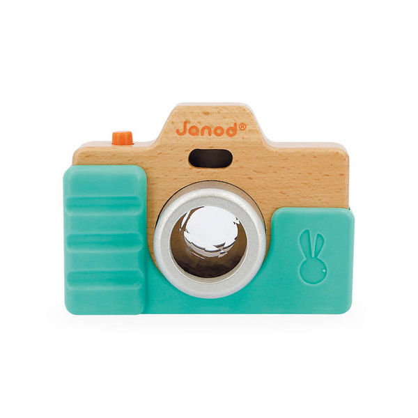 Drewniany aparat fotograficzny dla dzieci z dźwiękiem i lampą błyskową 18 m+, Janod